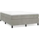 vidaXL Bettgestell ohne Matratze Hellgrau 140x200 cm Samt