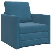 VidaXL Fußboden Sofa Bett 2-in-1 Blau 74x77x81 cm Velours