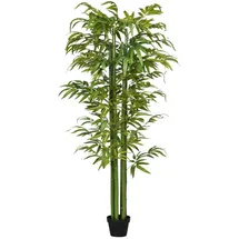Homcom Künstliche Pflanze, 180 cm Kunstpflanze, Künstlicher Bambusbaum, Grün