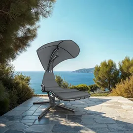 Tectake tectake® Hängeliege, großes Sonnendach und Seitentasche