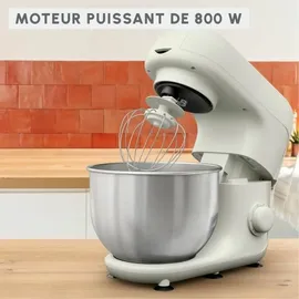 Moulinex Bake Essential Küchenmaschine, 4,8-l-Shüssel, Gebäckset, 800 W, Weiß QA160110