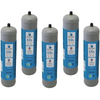 Bellerofonte Co2 Einweg Zylinder Vorratsflasche mit 600 gr Füllung E290 Kohlesäure Gewinde M11x1 für Wassersprudler, Kühlaggregate und Trinkwasserspender, 5 Stücke