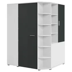Eckschrank Young Graphitfarben/Weiß