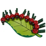 Rayher Holzklammern grün/rot mit Marienkäfer Ø 2,5 cm, 10 St.
