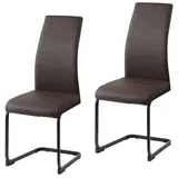 Hti-Living Schwingstuhl SallyP Kunstleder Braun 2er Set