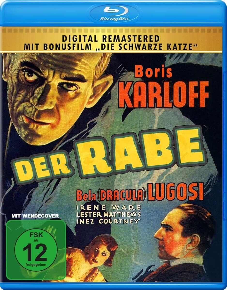 Der Rabe (The Raven) + Die schwarze Katze (The Black Cat) Beide Edgar Allen Poe Kult-Klassiker mit Boris Karloff (bk: Frankenstein) und Bela Lugisi (UNCUT) [Blu-ray]