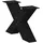 vidaXL Couchtischbeine X-Form 2 Stk. Schwarz 60x(30-31) cm Stahl