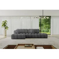 altdecor Ecksofa Cord mit Schlaffunktion 3-Sitzer Dunkelgrau