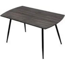 TalleR Esstisch Sabina ausziehbar 140-180 x 80 cm 6-10 Personen Küchentisch mit Metallgestell für Küche, Esszimmer Holz Optik,Farbe:Dunkelgrau - Dunkelgrau