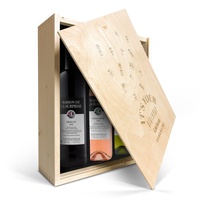 Wein Geschenkset - Maison de la Surprise Sauvignon Blanc, Syrah & Merlot - Weinkiste mit Gravur