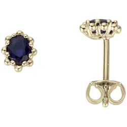 Paar Ohrstecker FIRETTI "Schmuck Geschenk Gold 333 Ohrschmuck Farbstein Edelstein Saphir", gold (gelbgoldfarben, blau, blau), Ohrringe, Damen, Gelbgold 333, mit Saphir
