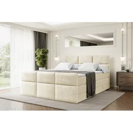 altdecor Boxspringbett, Beige, Holzwerkstoff, Höhe ca. 20 cm, 140x200 cm, Schlafzimmer, Betten, Boxspringbetten