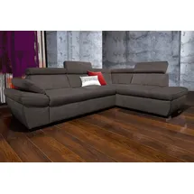 exxpo - sofa fashion Eckcouch Kunstleder 2-Sitzer Grau