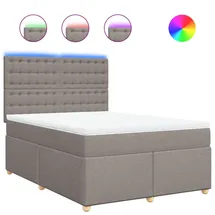 vidaXL Boxspringbett mit Matratze Taupe 140x200 cm Stoff