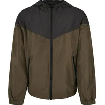 URBAN CLASSICS 2-Tone Tech Windrunner Black/Darkolive 158/164