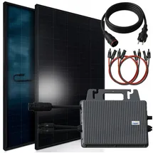 sunniva Balkonkraftwerk Full Black Bifacial 800W inkl. Growatt Wechselrichter + 2 x 460W Solarpanels