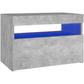 vidaXL Nachttisch mit LED-Leuchten 60 x 35 x 40 cm Betongrau