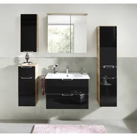 Pelipal Münster Badschrank 30 x 142 cm Braun/Schwarz