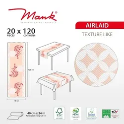 MANK Tischläufer Airlaid  Clarissa in Bordeaux, 40 cm x 24 m, 1 Stück - Dahlien Blumen Tischtuch stoffähnlich