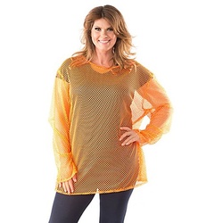 Netzshirt für Starke Frauen, neonorange