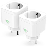 Refoss WLAN Steckdose Zeitschaltuhr Steckdose 2er Pack Smart MINI Steckdose mit Fernbedienung, Smart Home WiFi Steckdose mit Sprachsteuerung, Smart Plug Funktioniert mit Alexa, Google