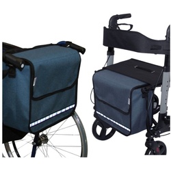 Seniori Gehstock SENIORI Rollator / Rollstuhl Tasche Rollatortasche Rollstuhltasche, 5F. Blau – Flex blau|schwarz