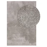 benuta nest Waschbarer Teppich Nina Grau 160x230 cm - Moderner Kurzflor-Teppich für Wohnzimmer