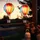GLOBO Solarlampe Hängeleuchte Außenlampe Heißluftballon bunt Feuereffekt Gartendeko Balkonlampe, 20x 0,5W 1600K warmweiß, DxH 14 x 46,5 cm