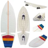 F2 Waveboard F2 Surf Waveboard Carving Board Street Surfer Skateboard Weiss/Bunt bunt