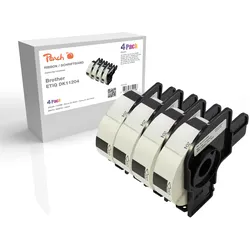 Peach Etikettenrolle kompatibel zu Brother DK-11204, Pack(4) Brother BR-DK-11204