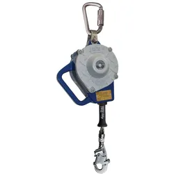 3M DBI-SALA Sealed-Blok Abgedichtetes Höhensicherungsgerät, Länge: 4,5 m, Aluminiumgehäuse, Edelstahlseil 5 mm, automatischer Edelstahl-Drehwirbelkarabiner mit Sturzindikator, Öffnungsweite 18 mm, RFID Tag für Inspektion, 4,5 m