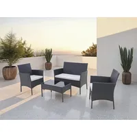 Konifera Gartenlounge-Set KONIFERA "Balkonset »Palma«", schwarz (schwarz, beige,), Stahl,