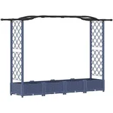 vidaXL Hochbeet mit Rankgitter und Dach 207 x 40 x 126 cm Grau