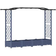 vidaXL Hochbeet mit Rankgitter und Dach 207 x 40 x 126 cm Grau