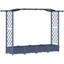 vidaXL Hochbeet mit Rankgitter und Dach 207 x 40 x 126 cm Grau