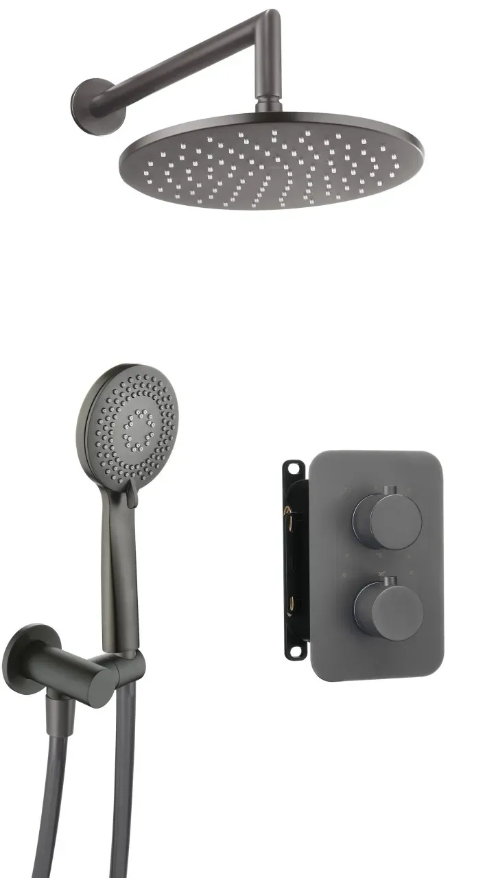 Neuesbad Unterputz Duschtermostat-Set rund, Oberfläche: Titanium NB1DEBXYZDEBT1