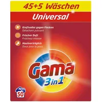 Gama Waschpulver Universal 3in1 für 50 WL Waschmittel 3kg (1er Pack)