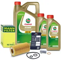 1x Ölwechsel Set - MANN-FILTER ÖLFILTER + 7 L CASTROL EDGE TITANIUM FST 5W-30 LL
