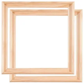 BK BILDERRAHMEN KOLMER 2 SCHATTENFUGENRAHMEN für KEILRAHMEN 30x30 cm | Schattenfugen Bilderrahmen für Leinwände auf Keilrahmen mit Tiefeneffekt aus unbehandeltem Pinienholz