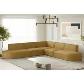 Fun Möbel Ecksofa Designersofa PALMA in Stoff Scala Senfgelb Seite Universal - Gelb