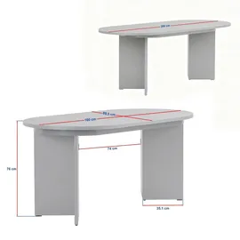HANAH Home Sablin 160–200 x 75 x 90 cm Walnuss
