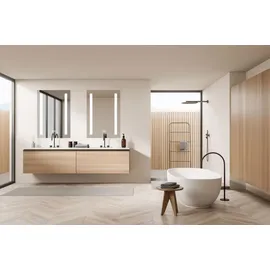Hoko LED Badspiegel Wandspiegel 50x70cm + Anti-Beschlag - Lichtfarbe stufenlos einstellbar - Touch - Wandschalter - Speicherfunktion IP44 Koblenz - Transparent