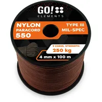 GO!elements Paracord 550 4mm braun 100 m