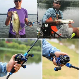 luxuskollektion Angelruten Set 24T-Kohlefaser & Baitcast 7.0:1