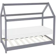 ML-Design Hausbett 70 x 140 cm Kiefer grau