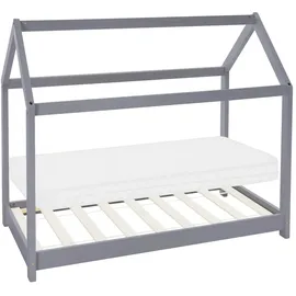 ML-Design Hausbett 70 x 140 cm Kiefer grau