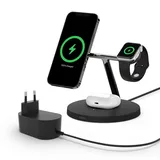 Belkin MagSafe drahtloses 3-in-1-Ladegerät mit schwarz