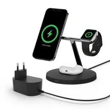 Belkin MagSafe drahtloses 3-in-1-Ladegerät mit schwarz