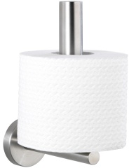 WENKO Bosio Toilettenpapier-Ersatzrollenhalter, Wandhalter in modernem Design mit Platz für eine Toilettenpapier-Ersatzrolle, Metall/Edelstahl