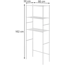 Vicco Waschmaschinenregal Miso, Weiß, 66 x 162 cm